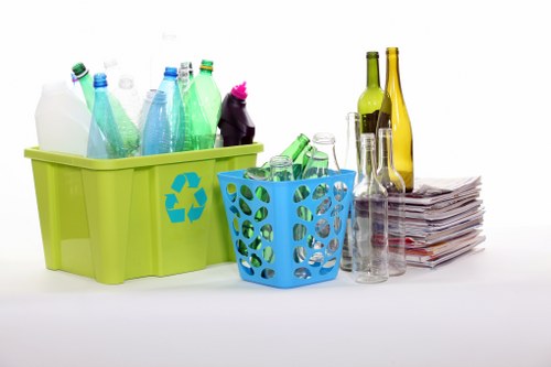 Sorted items ready for donation and recycling